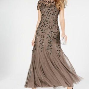 Adrianna Papell Beaded Gown with Godets